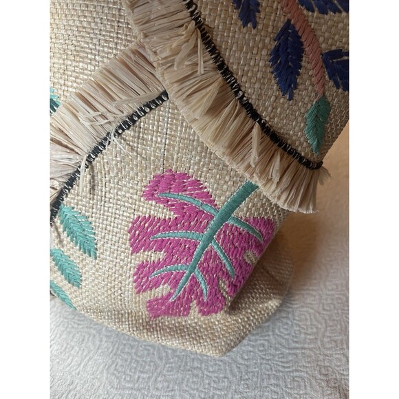 Stella & Dot Shake Your Palm Straw Shoulder Bag Tote Travel Vacation Beach - Picture 4 of 7